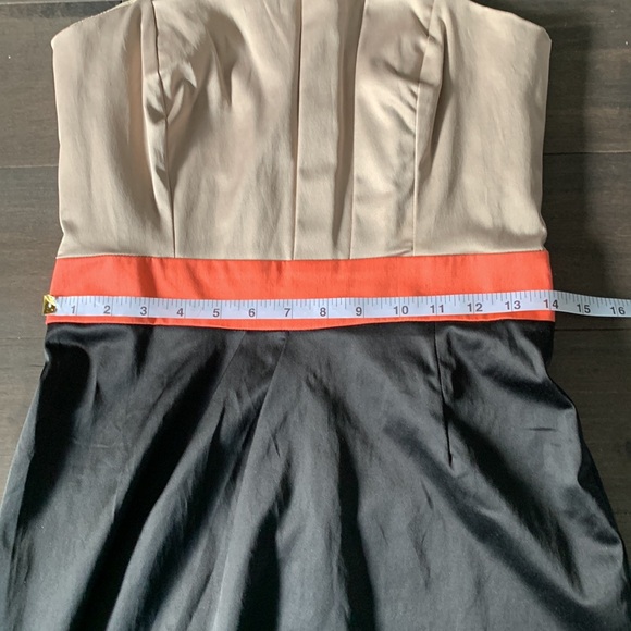 ASOS strapless colour block dress black and beige - Picture 2 of 4